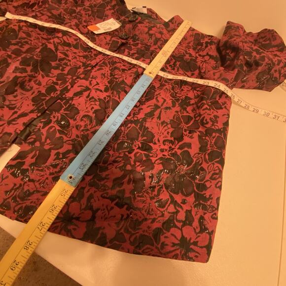 New Vintage Studio 1940 Women 26W Burgundy Black Floral Whimsical Festive Vams - Picture 2 of 13